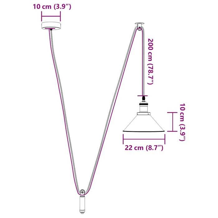 VidaXL Height-Adjustable Pendant Lamp E27 Glossy Green Ø 22cm Metal, Hanging Lighting, Kitchen Pendant Lighting, 4103445