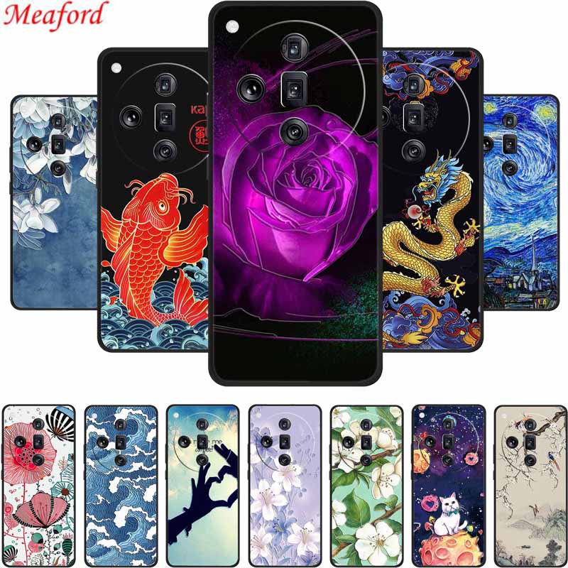 3D Emboss Case For OPPO Find X7 Ultra Phone Case Relief Black Silicone Soft Back Cover Coque For OPPO Find X7 Ultra Cases Fundas