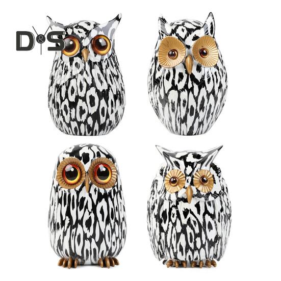 Graffiti-Eulenfigur, Harz-Eulen-Ornament, Desktop-Mehrfarbige Eulenstatue für Zuhause, TV-Ständer, Büro, Bücherregal, Schreibtisch-Dekoration
