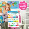 18 Educational Learning Posters for Toddlers, Laminated Kindergarten Classroom Decor