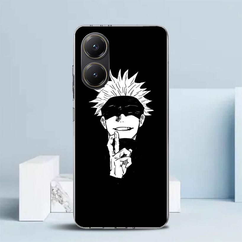 Black White Kaisen J-Jujutsu Phone Case For Xiaomi Poco F7 Ultra X5 X6 X7 Pro M7 Redmi 15C 15 13C 13 12C 12 10C 10 10A 9 9C 9A 9