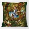 Cartoon Alice In Wonderland Cushion Cover Fantasy Forest Girl Rabbit Pillowcase Nursery Decorative Pillow Case