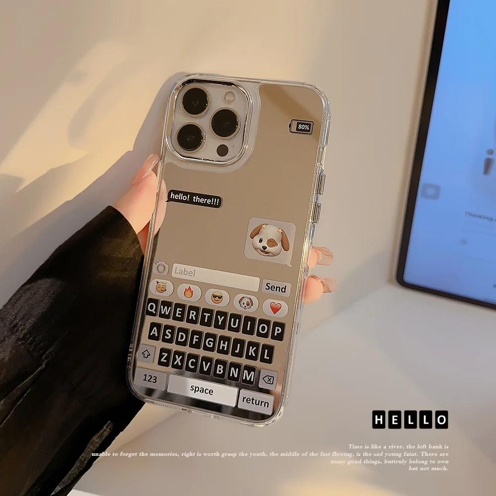 Cute Cartoon Series Makeup Mirrors Phone Case For iPhone 17 17E 16E 16 15 14 13 Pro Max 12 11 Dustproof Protective Cover Fundas