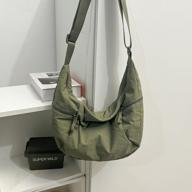 Trendy Cow Horn Bag With Durable Nylon And Zip Closure For Daily Casual Outfits