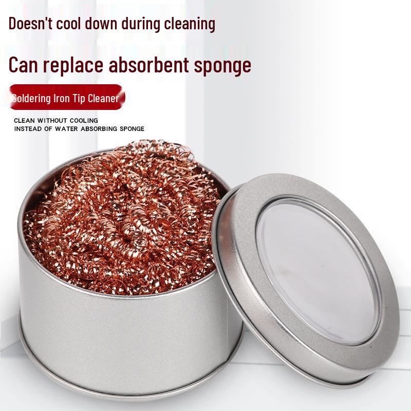 Electric Soldering Iron Tip Cleaner with Steel Wire Ball and Desoldering Net