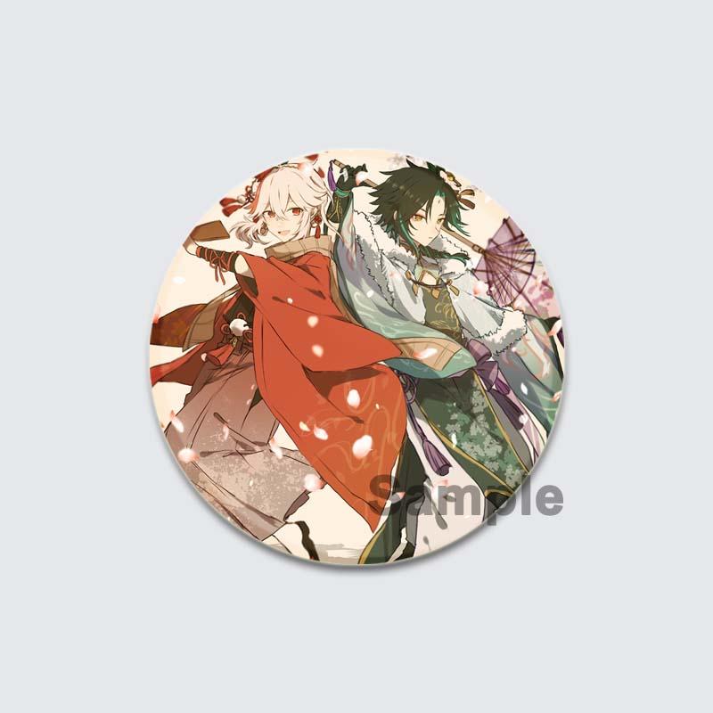 32/44/58 mm Genshin Impact-Abzeichen, Spiel Anime-Mädchen Hu Tao/Venti/Jean, Anstecknadel, 58 mm, runde Brosche für Rucksack, Kleidung, Zubehör, Schmuck, Geschenk