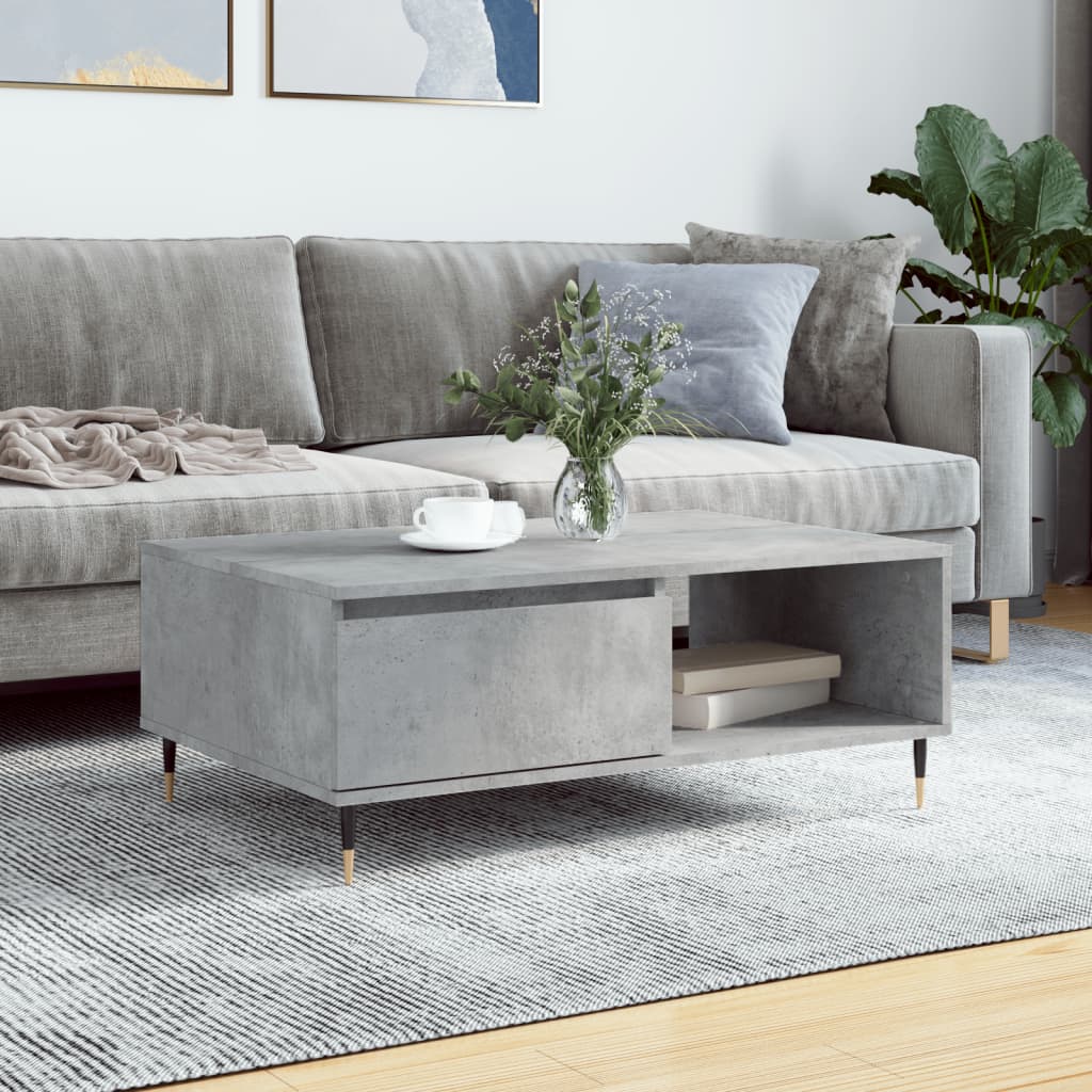 Coffee Table Concrete Grey 90 x 60 x 35 cm Particleboard
