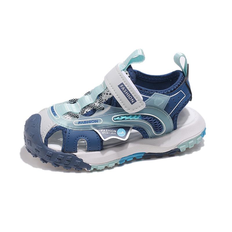 Boys Sandals Hollowed Out Breathable Kids Fashion Shoes Toes Capped Anti-kicked 2025 Summer New Children Beach Shoes Non-slip