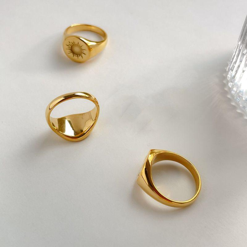 Bath Round Ring Elegant and Generous European and American Gold Coin