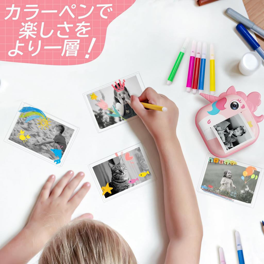 Selvim Print Camera, Kids' Camera, Toy Camera, Instant Camera, Thermal Printer, Digital Printing, Photo Printer, Stickers, Thermal Paper, Kids',