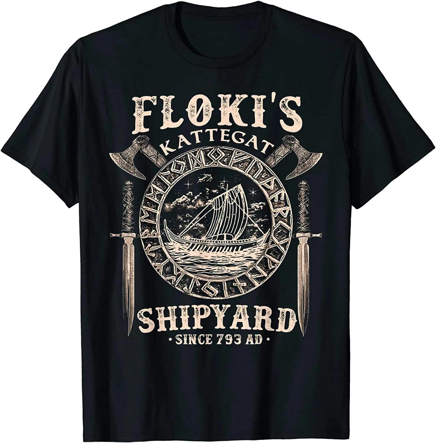 Flokis Shipyard Kattegat Nordic Norse Myth TShirt 100 Cotton ONeck Short Sleeve Summer Casual Mens Tshirt Streetwear S