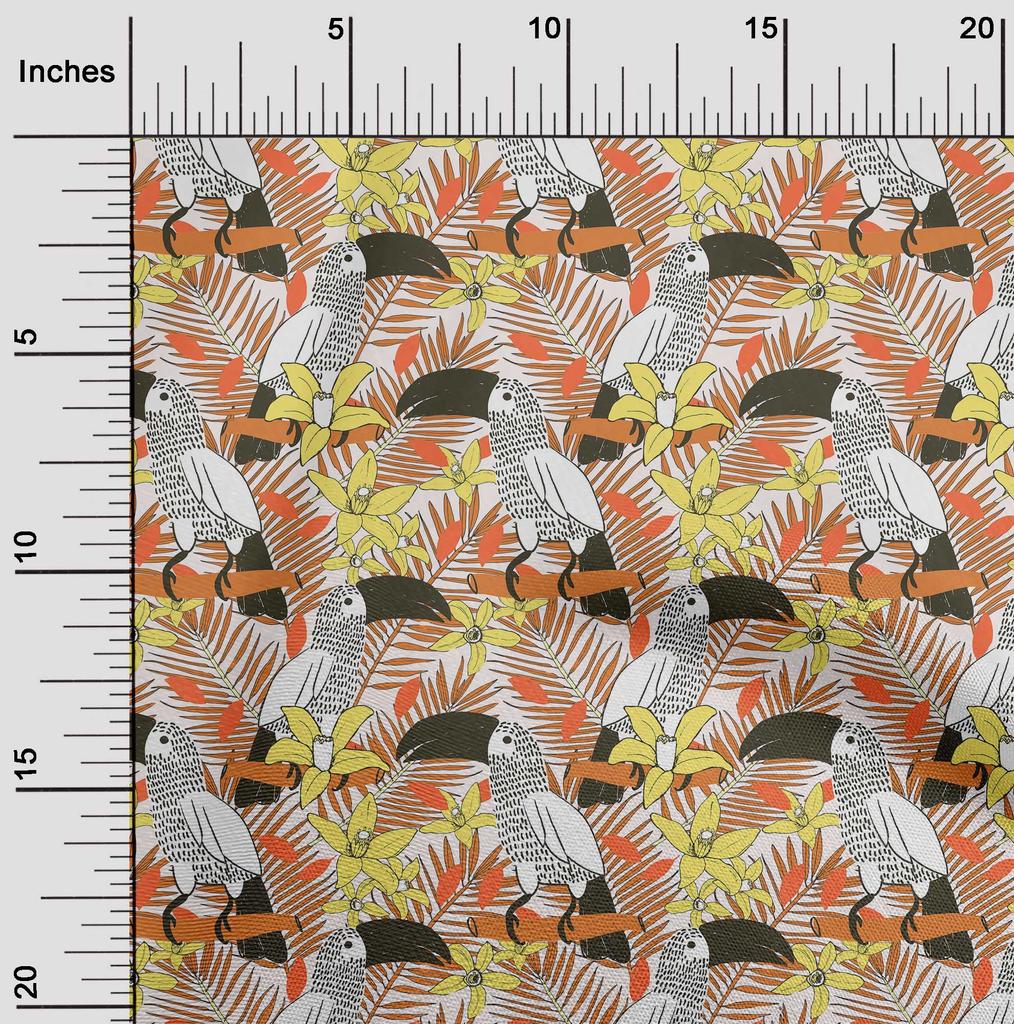 oneOone Bawełna Flex Aqua Niebieska Tkanina Tropikalny Kwiatowy z Ptakami DIY Odzież Tkanina do Quiltingu Tkanina z Nadrukiem na Metry 40 Cali