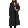 Damen Herbst-Wintermantel, Revers, lockerer langer Stil, einfarbig, dicke Strickjacke, warm, winddicht, Taschen, Doppelknöpfe, langärmelig, Damenmantel, Oberbekleidung