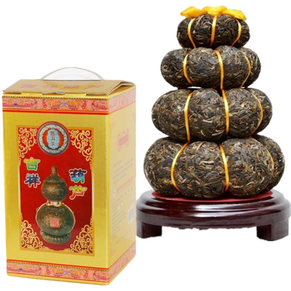 1000g Yunnan Raw Pu-erh Tea Handmade Gourd Shape Collectible Gift
