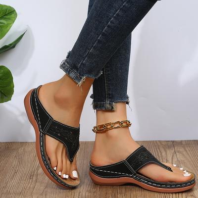 Moda 2024 Sandały na koturnie z klipsem Damskie Lato Gruba platforma Sandały plażowe Damskie Plus Rozmiar 44 Niskie obcasy Gladiator Sandalias De Mujer