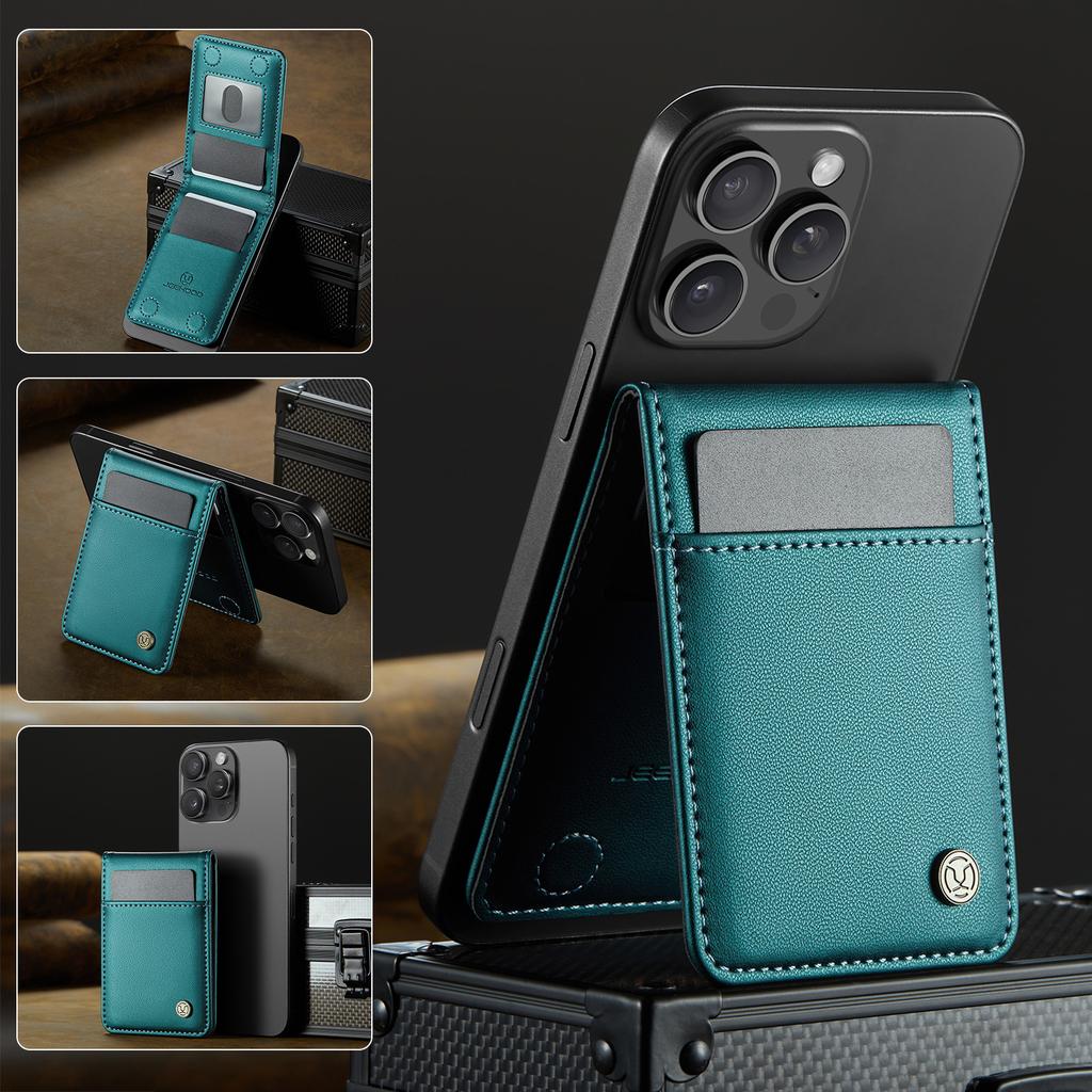 MagSafe ring magnetic card bag is suitable for iPhone17/16/15 series Apple 14/13/12 anti-theft brush leather case