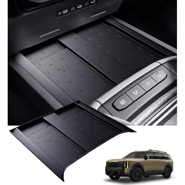 Wireless Charging Protective Mat for Toyota RAV4 2026, Center Console Interior Accessories Silicone Anti-Slip Wireless Charger Cover Pad for 2026 RAV