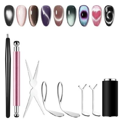 1 Zestaw Magnetyczne Narzędzie do Projektowania Paznokci Magnesy 'Kocie Oko' Do Tworzenia Unikalnych Pięknych Efektów 'Kocie Oko' Stylowe Narzędzie do Manicure DIY