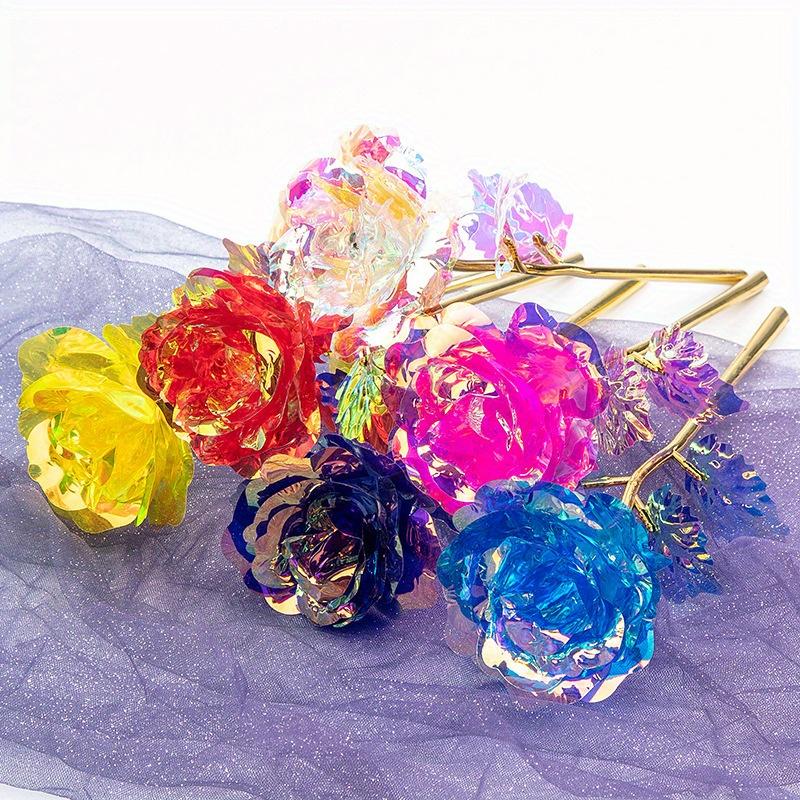 10pcs Artificial Gold Foil Rose Flower Full Blossom Presents, Romantic Gift for Her, Creative Thanksgiving Mother's Day Valentine's Day Women's Gift