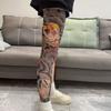 1pc Breathable Men Sun-proof Socks Japanese Style Full Leg Socking Snake Tattoo Socks  Fishing