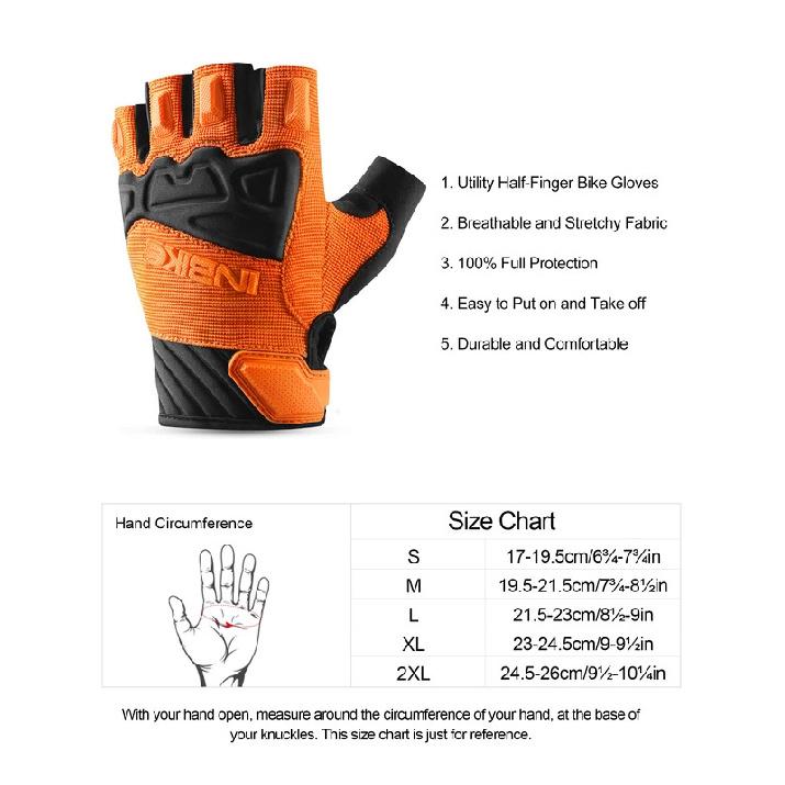 INBIKE Summer MTB Cycling Gloves Gel Padded Half Finger Bicycle Gloves for Men Breathable Outdoor Sport Bike Gloves Accessories