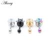 Alisouy 2pcs 3-6mm Ear Stud Earrings Hypoallergenic Round Cubic Zirconia Stainless Steel CZ Girls High Quality Women Earrings