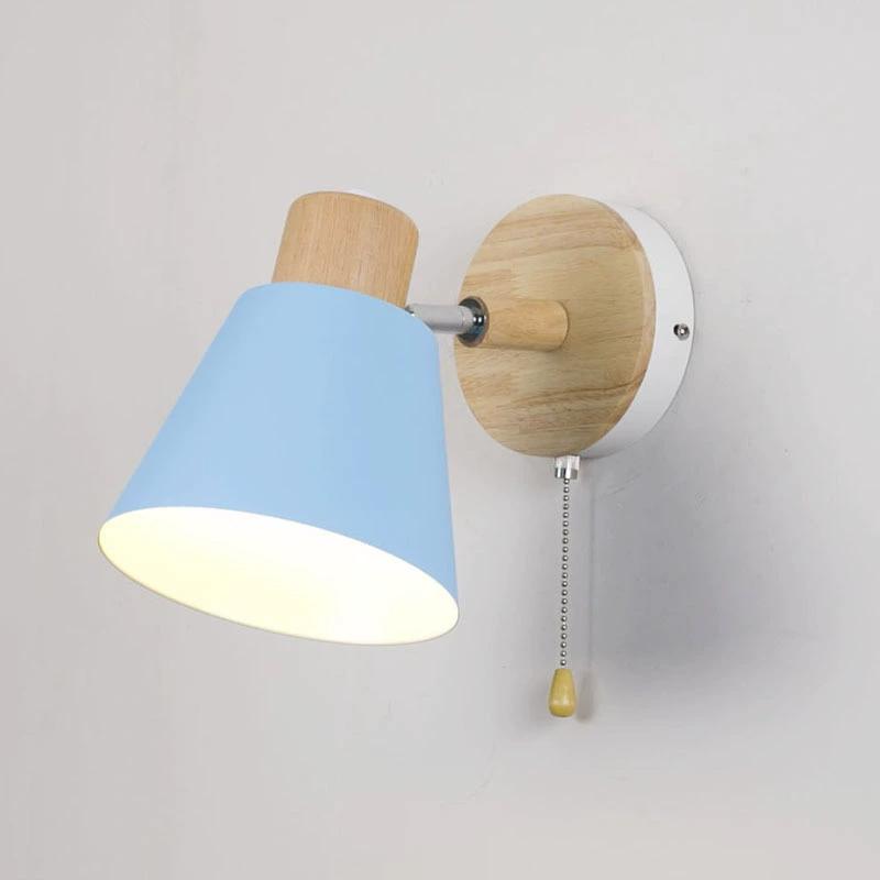 Nordic LED Wall Sconce Minimalist Iron with Switch E27 Wall Lamp For Bedroom Bedside Study Office Indoor Illumination Fixtures