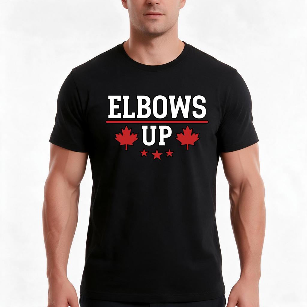 Elbows Up Canada Tshirt Summer Casual Cotton Tee Oversized Streetwear Tops Vintage Graphic Print Loose Fit Short Sleeve