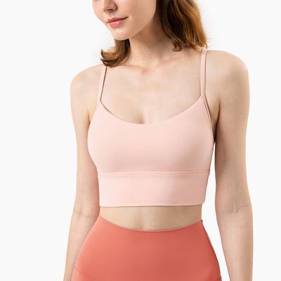 Women Comfortable Yoga Vest Pilates Sports Bra Summer Solid Beauty Back Fitness Longline Yoga Bra
