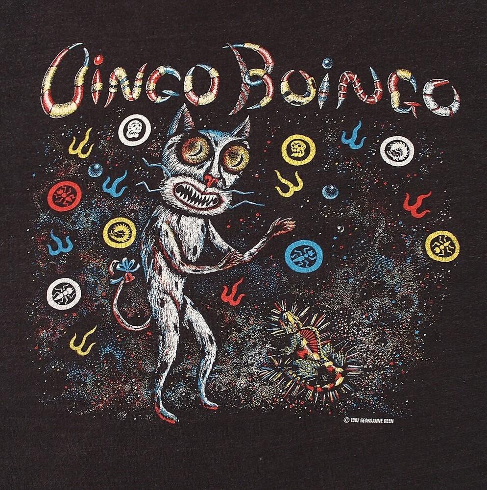 

Vintage Oingo Boingo 82 Music Tour Cotton Black Full Size Unisex Shirt AP736 Unisex T-Shirt M