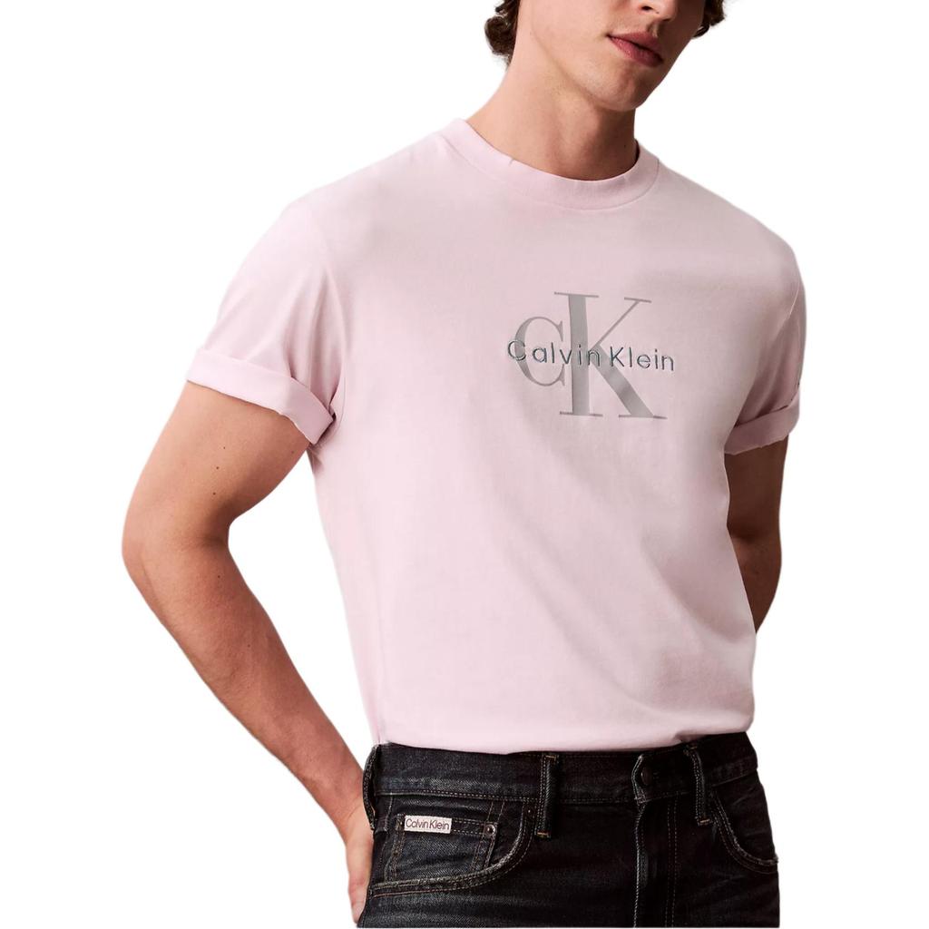 Calvin Klein Loose Soft Breathable Comfortable Letter Crew Neck Short Sleeve T-Shirt Men tops 4RB862G-TN9