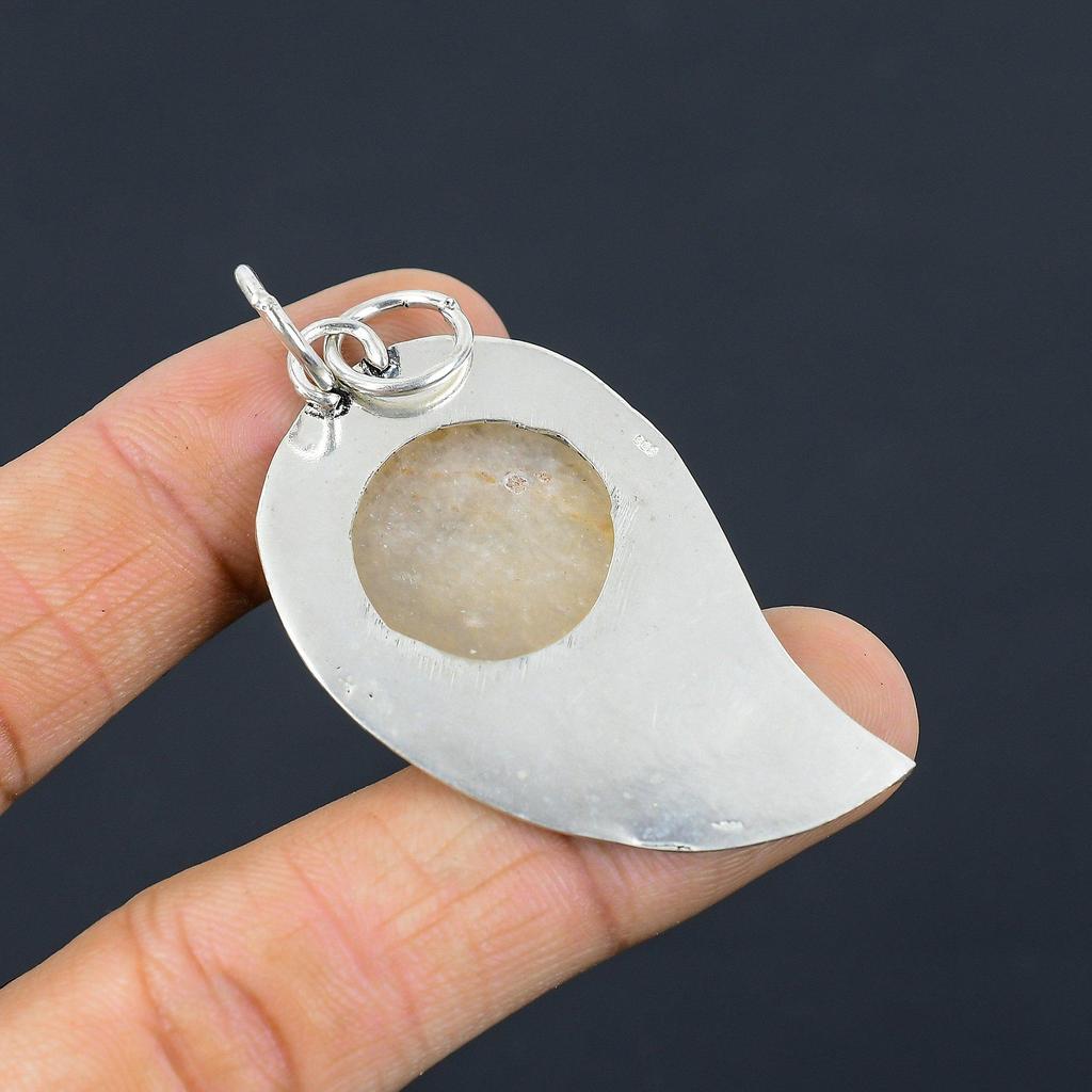 Mothers day Deal 925 Silver Natural Golden Rutile Bezel Wife New Pendant Jewelry