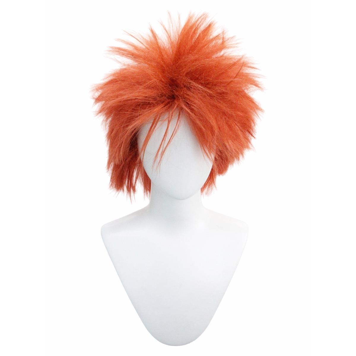 

Оранжевый Взрывной Колючий Верхний Пушистый Многослойный Средний Парик, Синтетический Дерзкий Стиль для Косплея