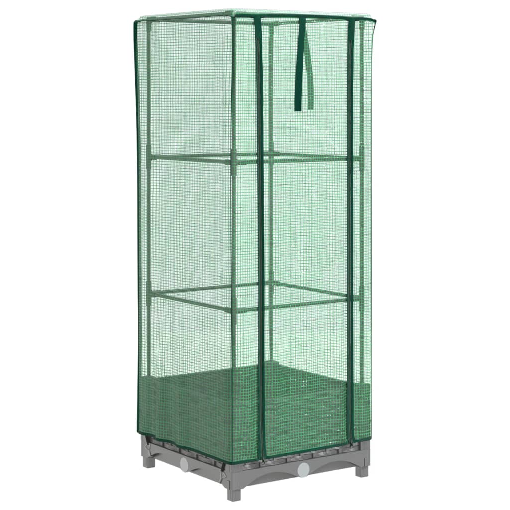 Vidaxl Raised Planter with Greenhouse, Rattan Look, 40X40X123 Cm