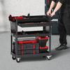 4-Tier Tool Cart On Wheels 350 Lb Rolling Work Cart with Drawer & Pegboard