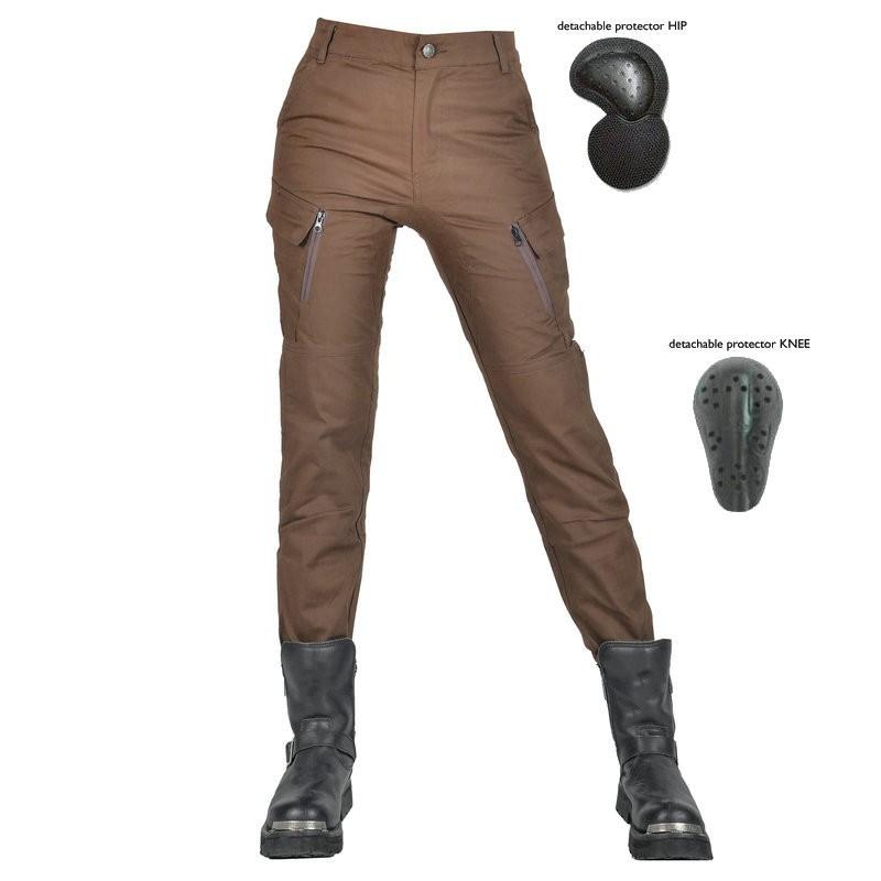 Womens Motorcycle Riding Pants With Built-in Protective Padding Slim Fit Vintage Workwear Style