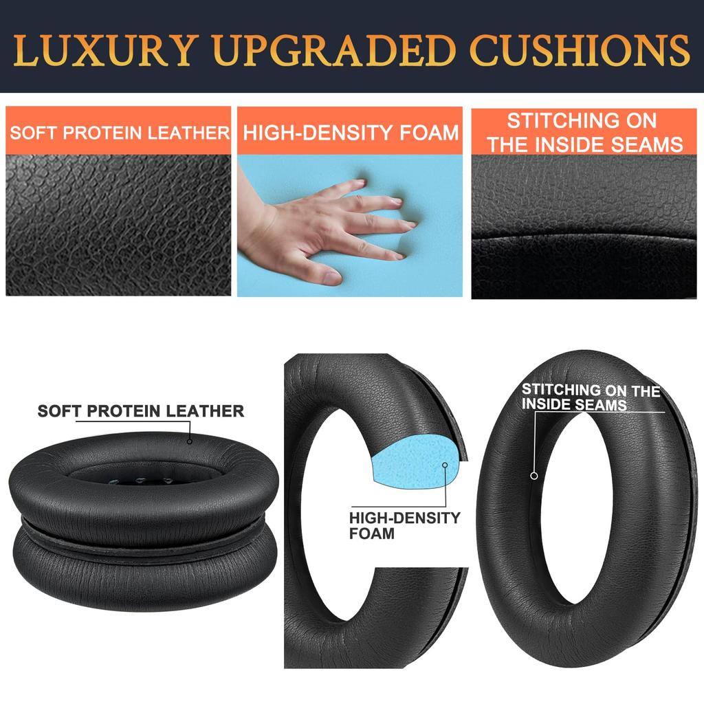 SOULWIT Ear Pads + Headband + Ear Pad Covers Headset Replacement Kit for Bose QuietComfort 45 (QC45)/QuietComfort SE (QC SE)/New Quiet Comfort Headpho
