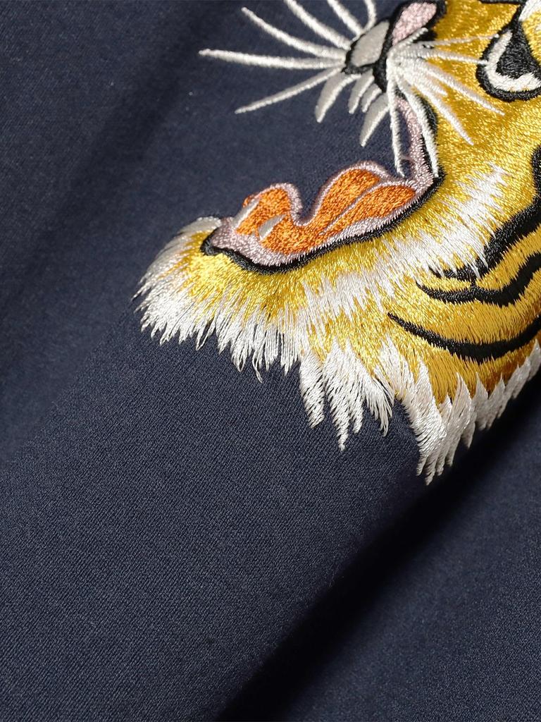 Beams Boy Long Sleeve Tee by Tailor Toyo SUKA T-Shirt In Embroidered "Tiger" Navy, Women's, Size M