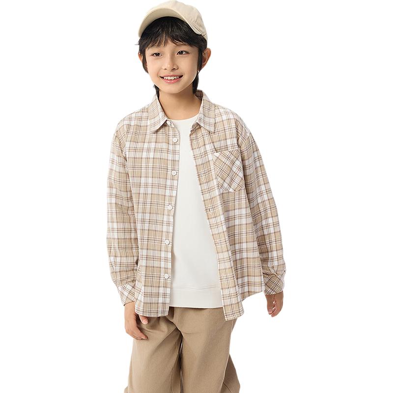 Balabala Kids  Long-Sleeve Plaid Shirt 120