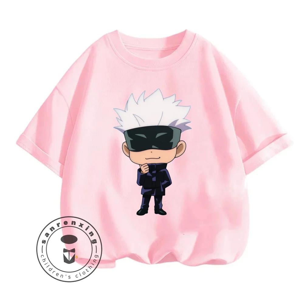 Cartoon date Kaisen summer T-shirt, children's hip-hop street fashion print, lightweight summer T-shirt