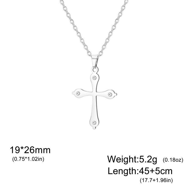 

Fashionable Minimalist Cross Necklace With Rhinestone Pendant Versatile Christmas Jewelry Gift For Women