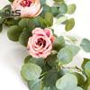 Realistic Peony Rose Vines Simulation Flowers Realistic Looking Vivid Color Fade-Resistant Eucalyptus Hanging Plants