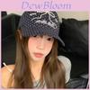 Spring Summer Cotton Baseball Cap With Embroidered Butterfly Knot Design For Women