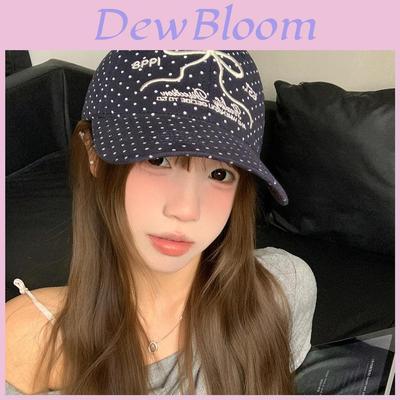 Spring Summer Cotton Baseball Cap With Embroidered Butterfly Knot Design For Women