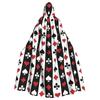 Poker Red Black Alice In Wonderland Hooded Cloak Unisex Hood Cloak Cosplay Medieval Costume Witch Wicca Elf Purim Carnival Party