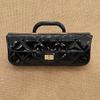 Mirror-finish Diamond Handle Flap Bag, Patent Leather Chain Bag, Handbag, Single Shoulder Crossbody Bag, Fashionable Top-grain Cowhide