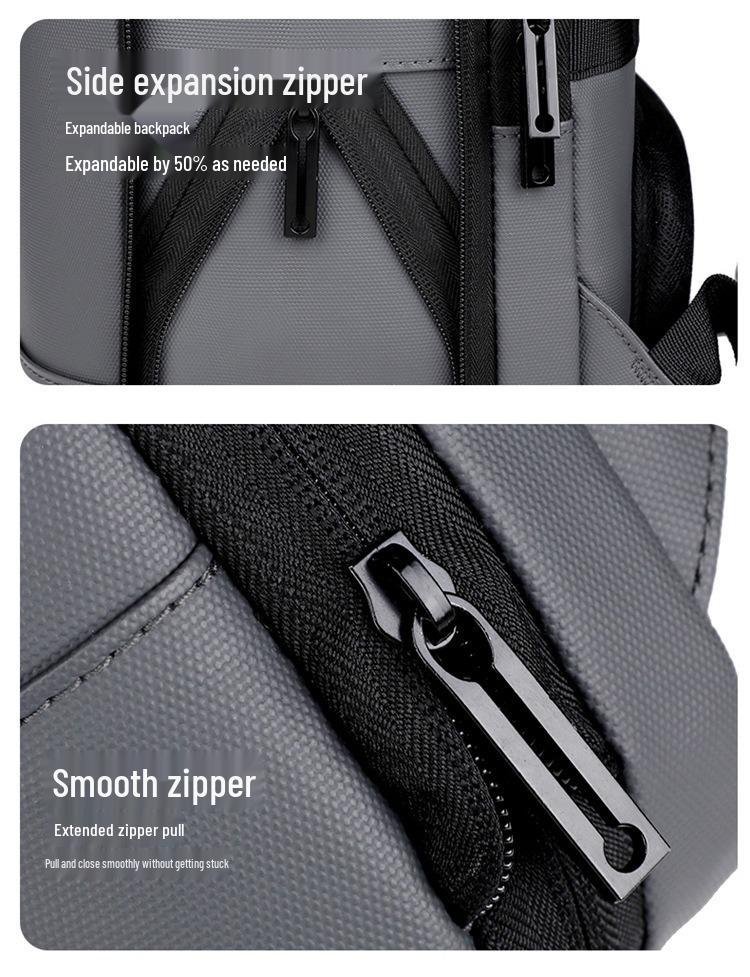 Men's High-End Crossbody Business Backpack: Water-Repellent, Large Capacity, Commuter Laptop Bag with Logo.