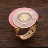 New color painting oil geometric disc elastic alloy ring fashionable and simple women's street versatile ring