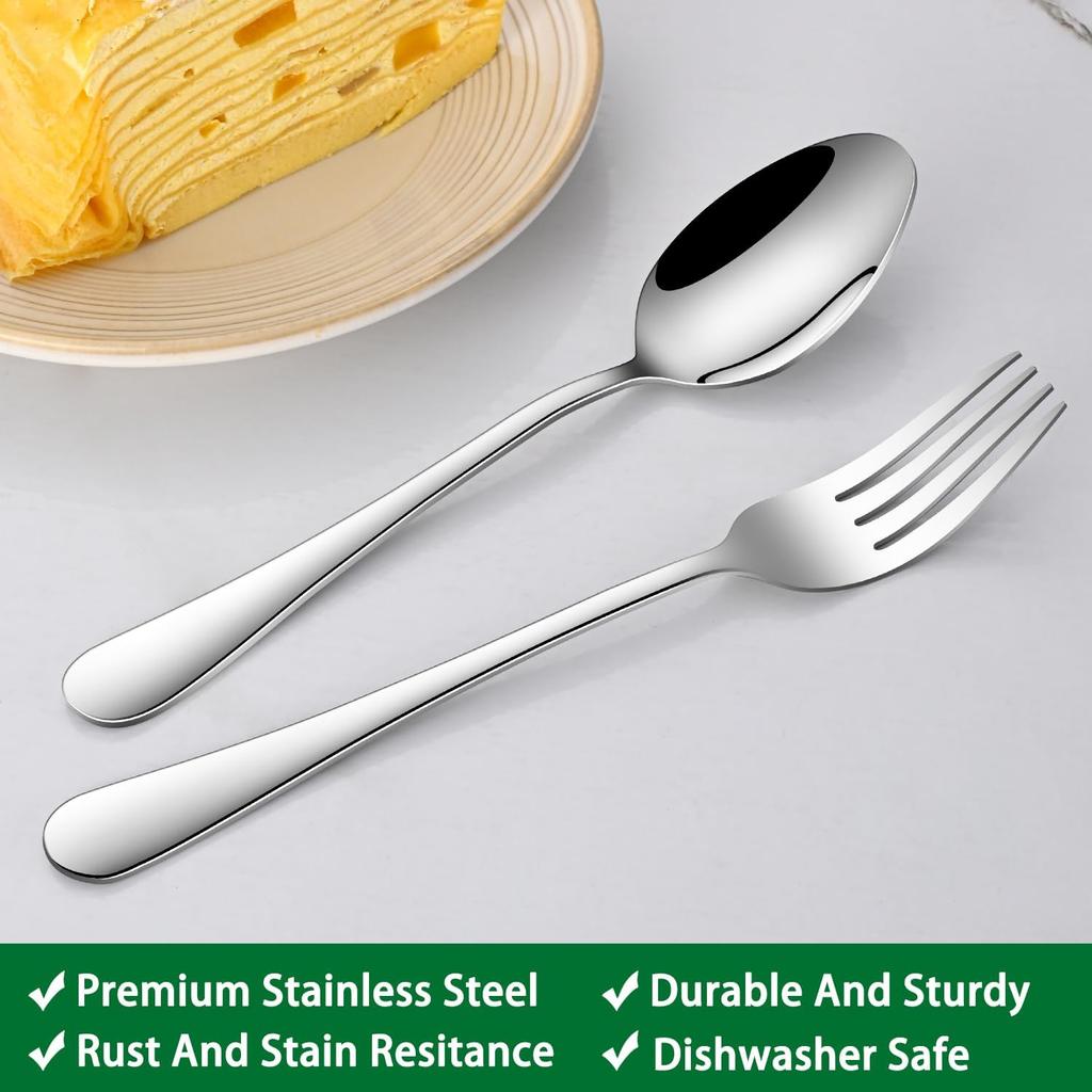 Dinner Forks,8-Piece 8 Inches Stainless Steel Table Fork,Dishwasher Safe Flatware Forks,Food Grade Mirror Polishing Silverware Main Fork For
