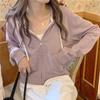 Chic Hong Kong Style Women's Zipper Hoodie - Spring/Autumn 2023, Thin & Short for Petite Frame, Versatile Cardigan